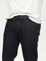 Джинсы мужские черно-синие прямые со стрейчем 4534