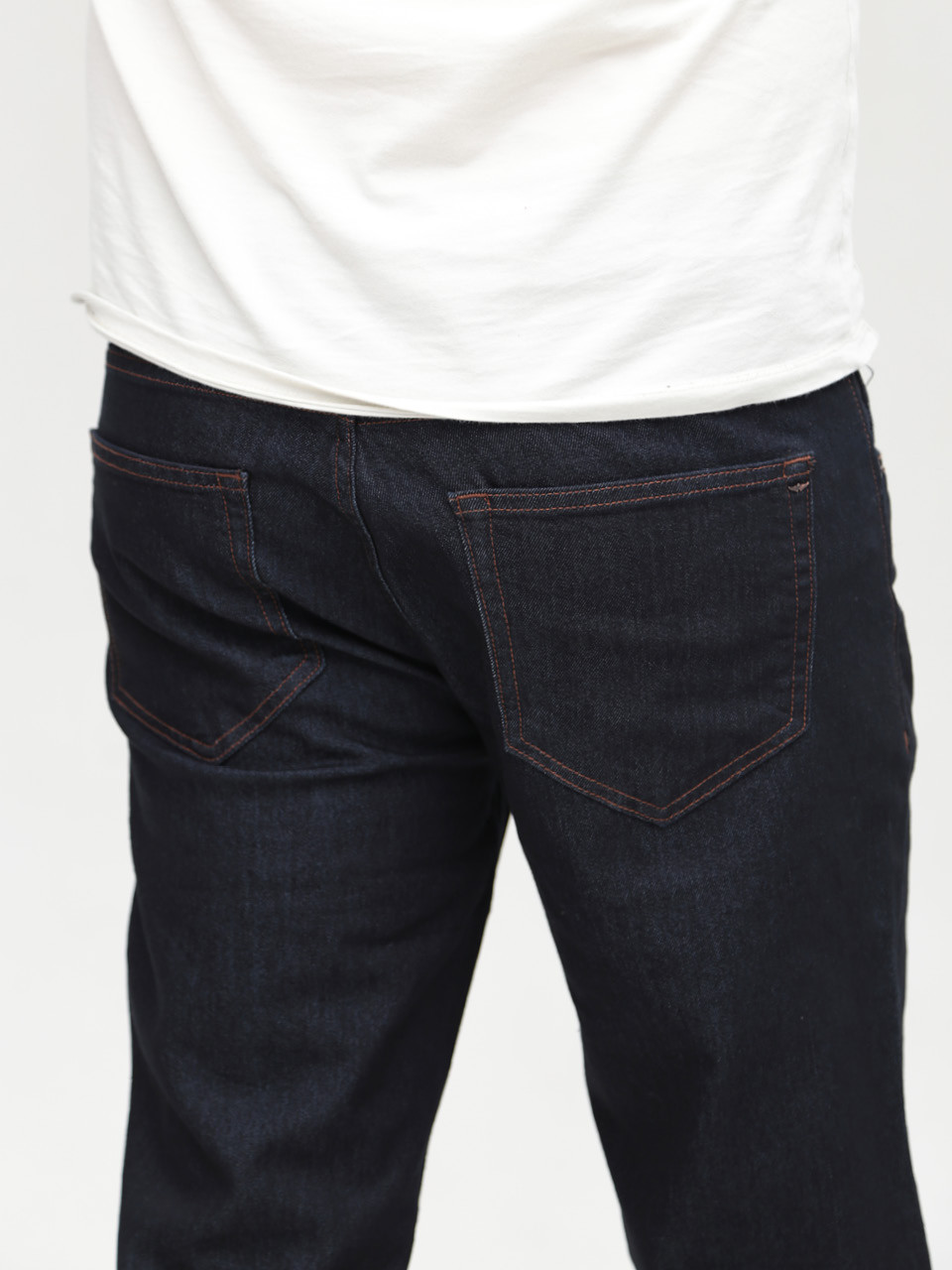 Джинсы мужские черно-синие прямые со стрейчем 4534