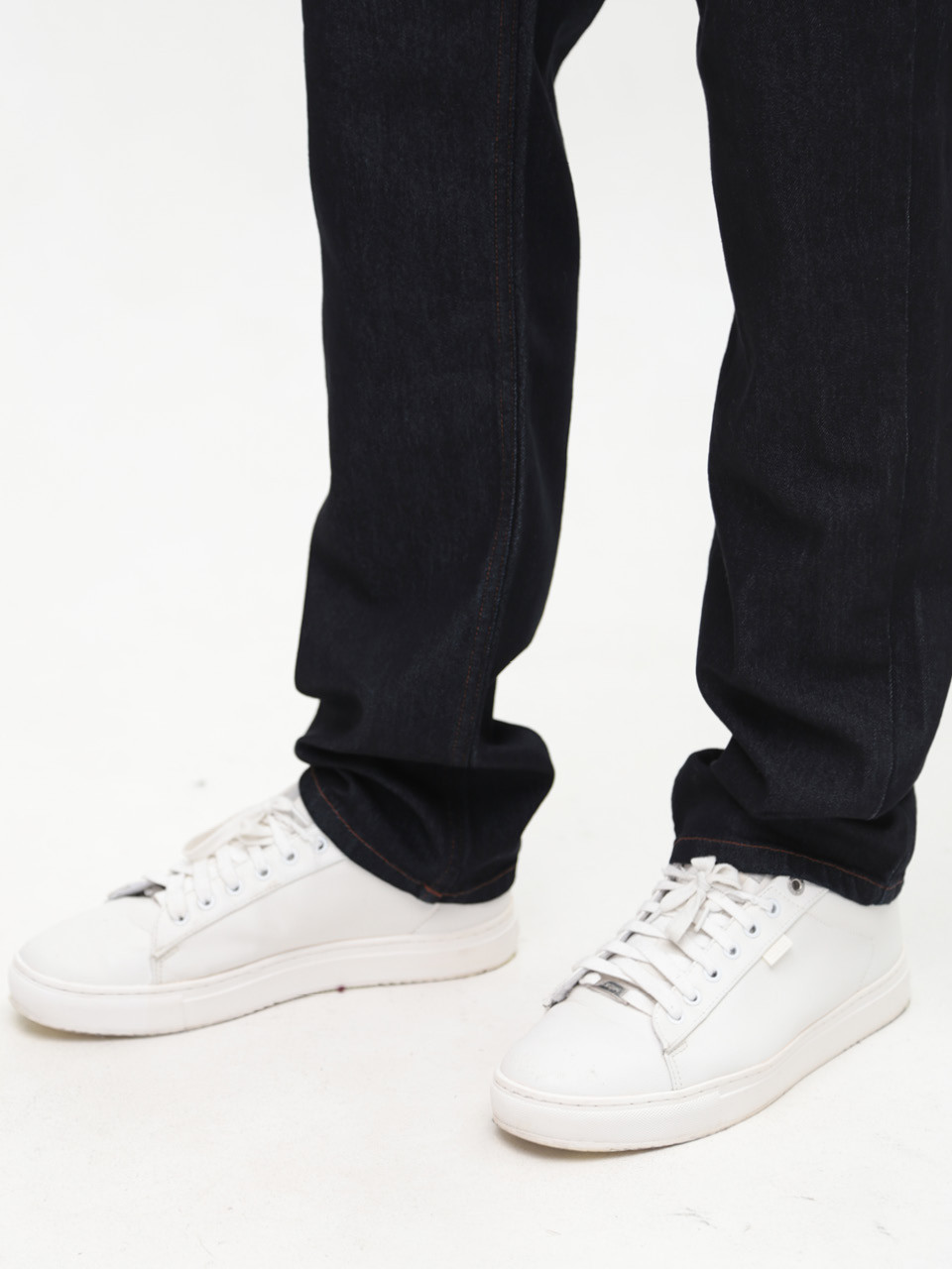 Джинсы мужские черно-синие прямые со стрейчем 4534