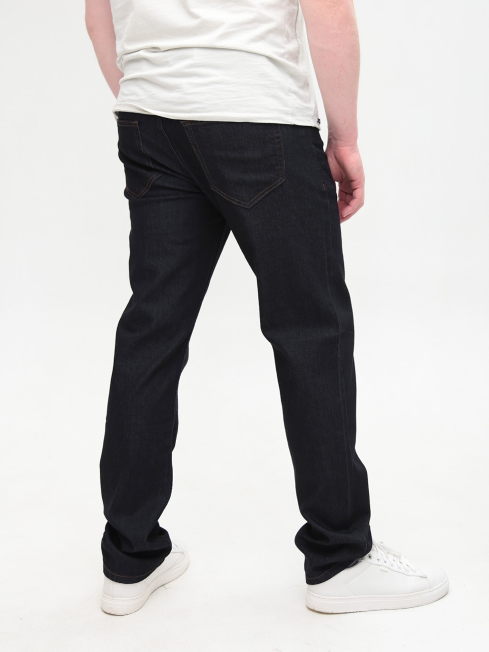 Джинсы мужские черно-синие прямые со стрейчем 4534