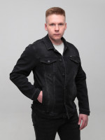 Куртка джинсова чоловіча чорна у великих розмірах 19092-B-6708 472
