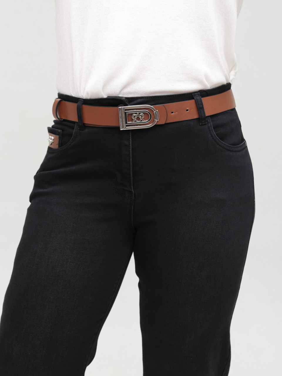 Джинси жіночі прямі чорні із стрейчем великий розмір 7836-B-2