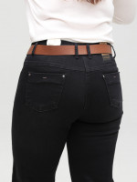 Джинси жіночі прямі чорні із стрейчем великий розмір 7836-B-2