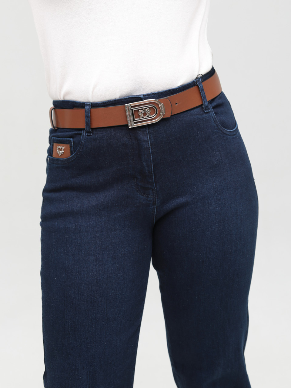 Джинси жіночі прямі темно-сині зі стрейчем 7835-1