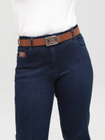 Джинси жіночі прямі темно-сині зі стрейчем 7835-1