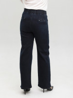Джинсы женские темно-синие палаццо с резинкой на поясе 2391-1