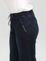 Джинсы женские темно-синие палаццо с резинкой на поясе 2391-1