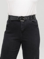 Джинсы женские черные релакс фит с высокой посадкой 2389-2