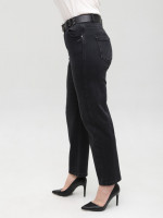 Джинсы женские черные релакс фит с высокой посадкой 2389-2