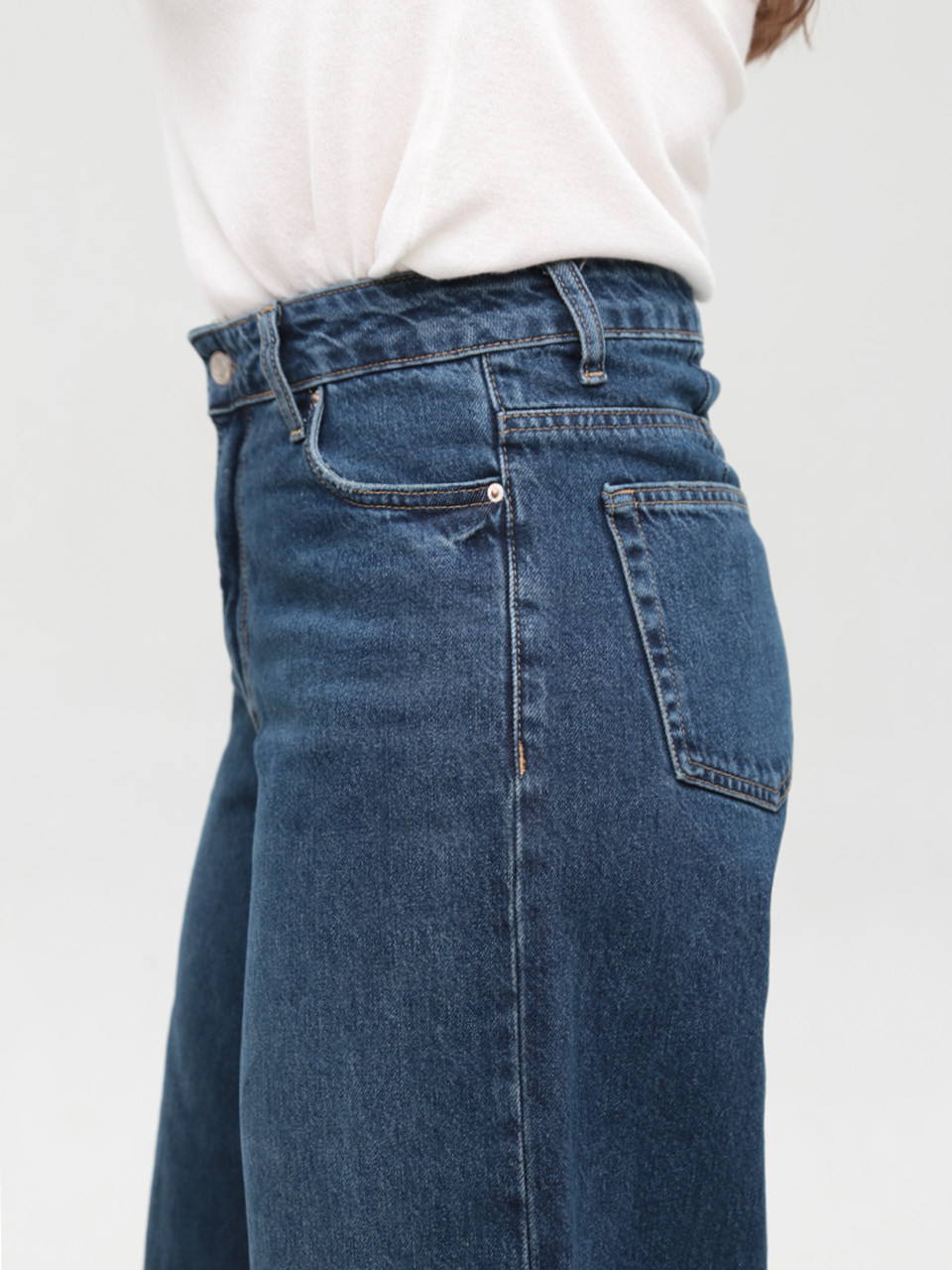 Джинси жіночі сині супер широкі з високою посадкою 1624