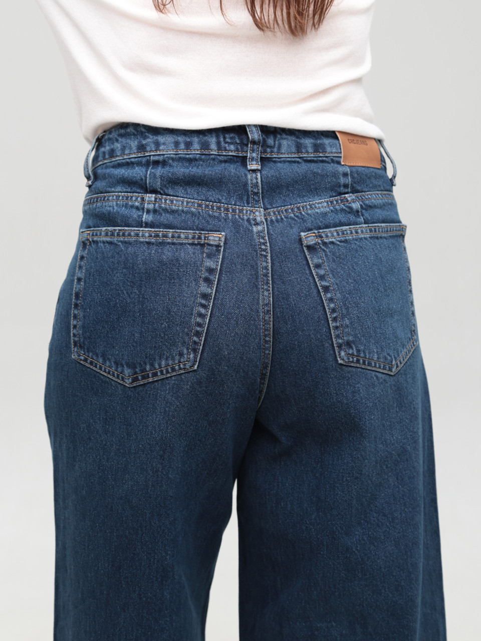 Джинси жіночі сині супер широкі з високою посадкою 1624