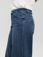 Джинси жіночі сині супер широкі з підворотами 1606