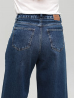 Джинси жіночі сині супер широкі з підворотами 1606