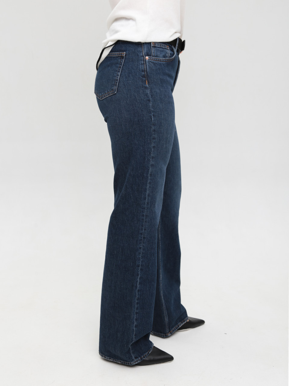 Джинсы женские темно-синие палаццо 1631