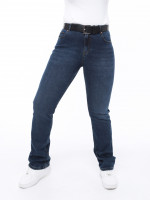 Джинси жіночі сині прямі великий розмір зі стрейчем 3186-B-013