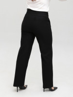 Брюки женские черные широкие с резинкой на поясе большие размеры 20581-B-2