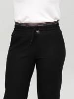 Брюки женские черные широкие с резинкой на поясе большие размеры 20581-B-2