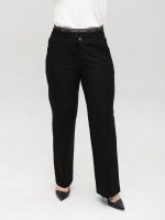 Брюки женские черные широкие с резинкой на поясе большие размеры 20581-B-2