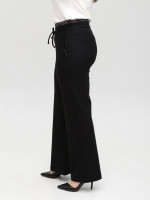 Брюки женские черные широкие с резинкой на поясе большие размеры 20581-B-2