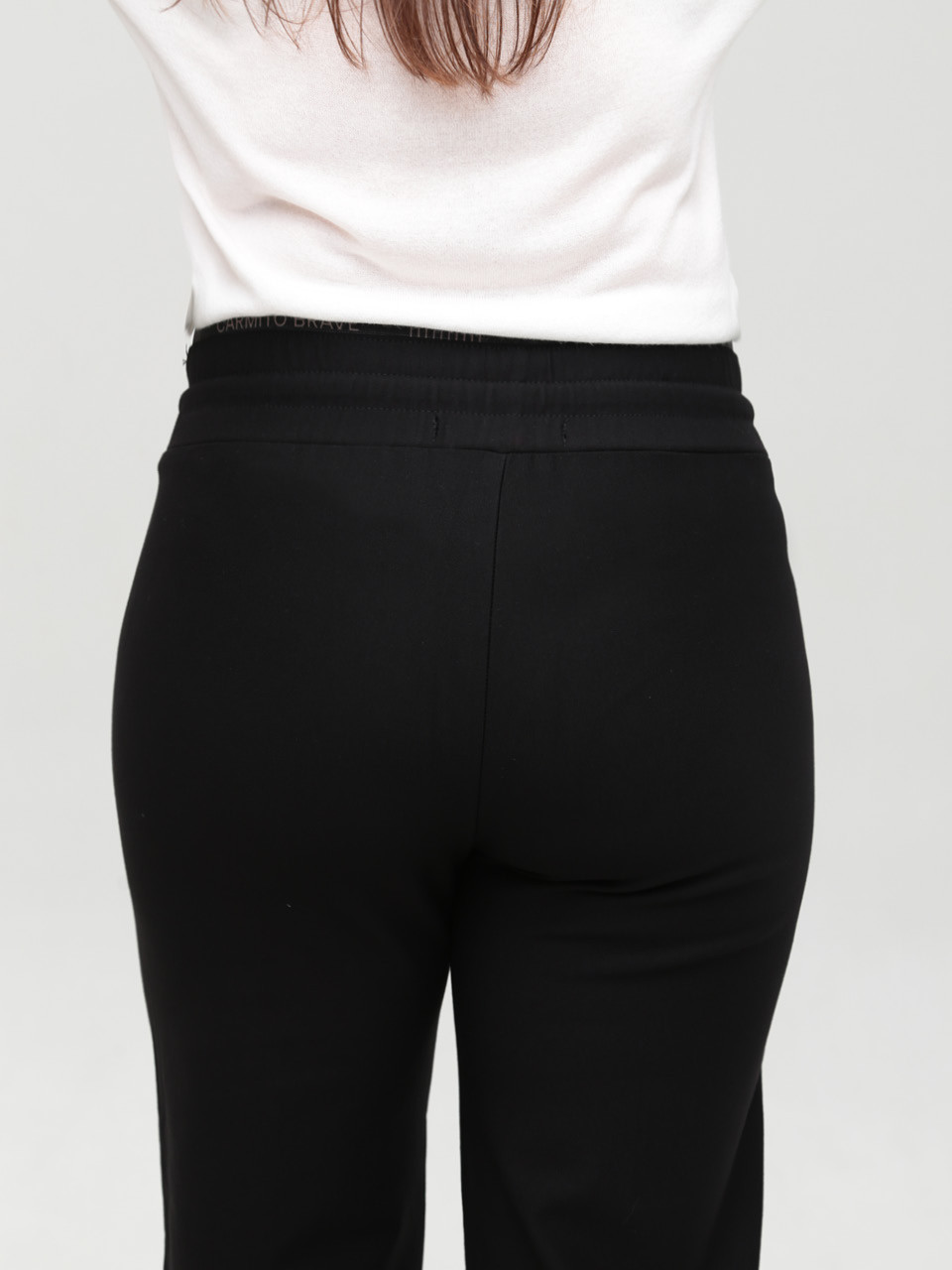 Штани жіночі чорні широкі з гумкою на поясі 10581-2