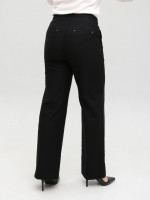 Брюки женские черные палаццо с резинкой на поясе 1669-2