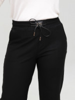 Брюки женские черные палаццо с резинкой на поясе 1669-2