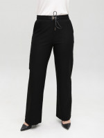 Брюки женские черные палаццо с резинкой на поясе 1669-2