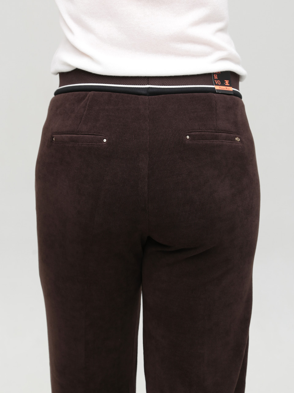 Брюки женские палаццо вельветовые коричневые 1664-B-5