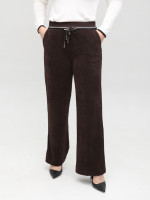 Брюки женские палаццо вельветовые коричневые 1664-B-5