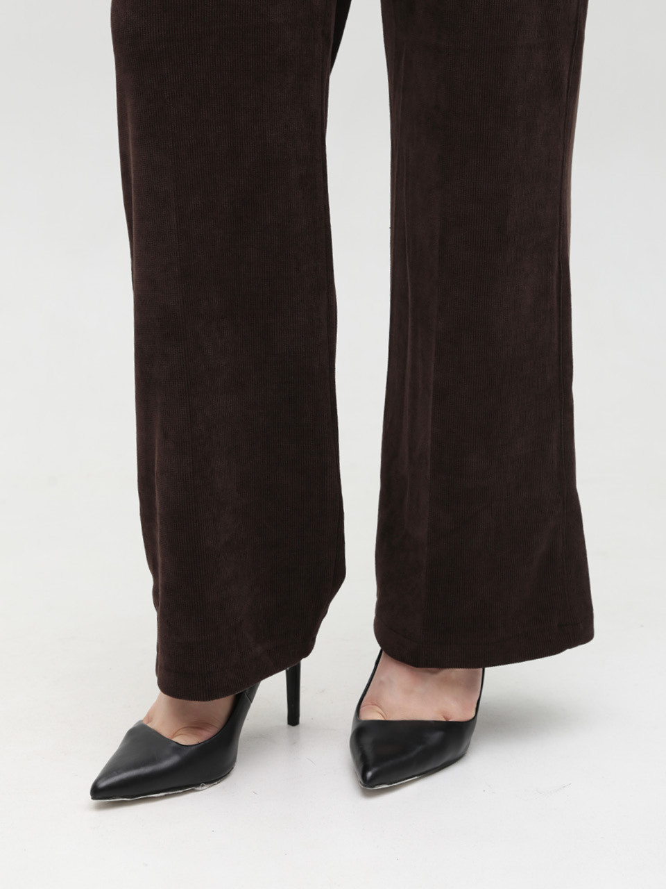 Брюки женские палаццо вельветовые коричневые 1664-5