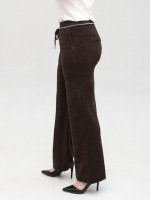 Брюки женские палаццо вельветовые коричневые 1664-5