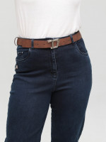 Джинси жіночі темно-сині МОМ із стрейчем великі розміри 7826-B-1