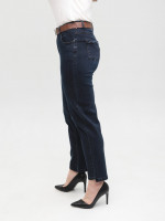 Джинси жіночі темно-сині МОМ із стрейчем великі розміри 7826-B-1