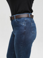 Джинси жіночі темно-сині приталені МОМ великі розміри 7844-B-3