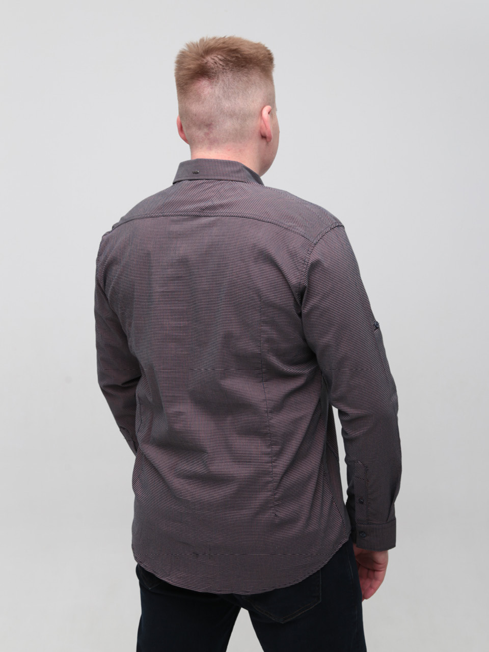 Сорочка чоловіча коричнева в клітку 6703-3