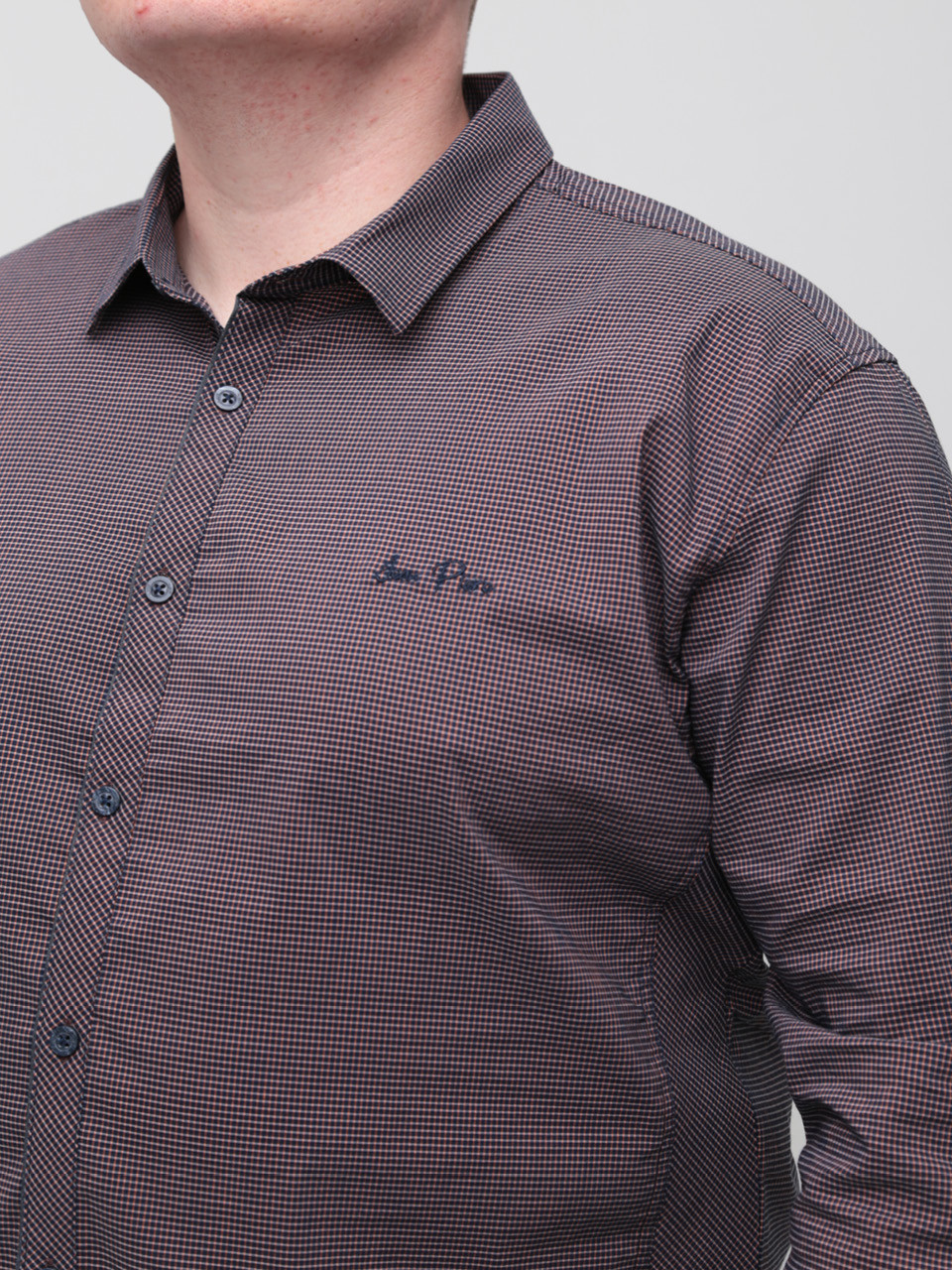 Сорочка чоловіча коричнева в клітку 6703-3