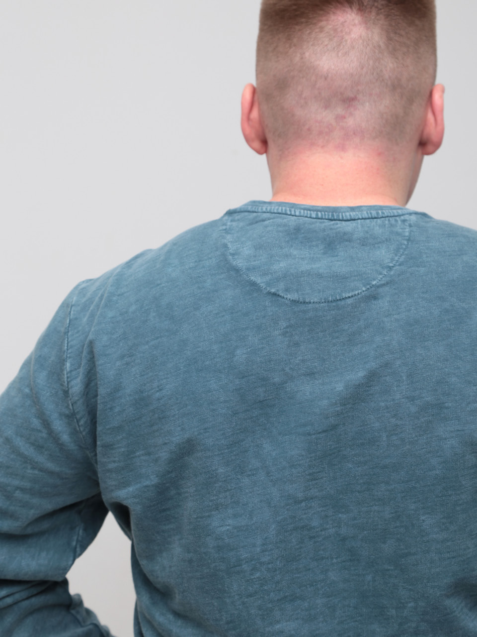 Світшот чоловічий синьо-зелений з манжетом 5602-5