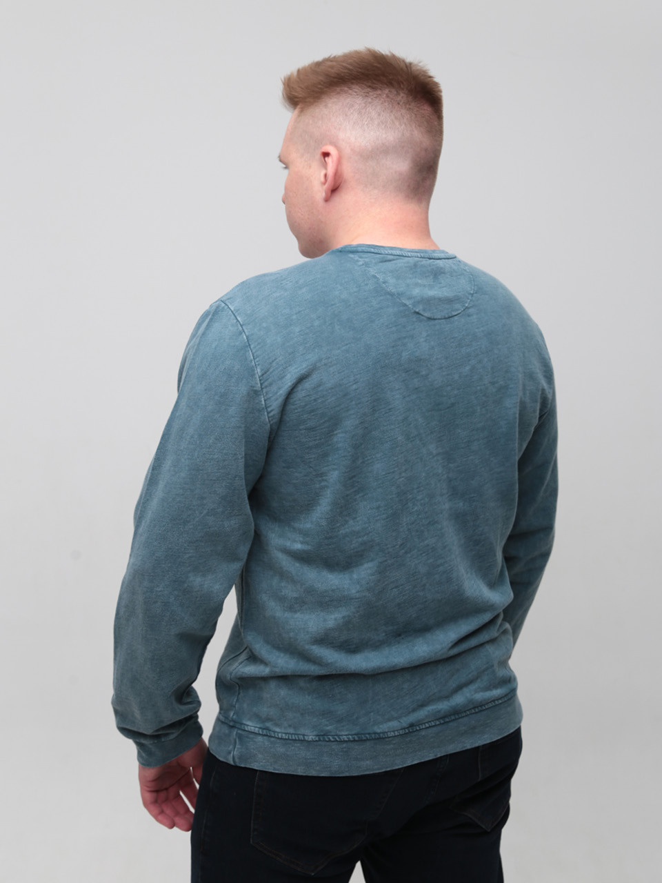 Світшот чоловічий синьо-зелений з манжетом 5602-5