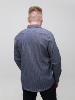 Сорочка чоловіча синя в клітинку великий розмір 5505-B-1