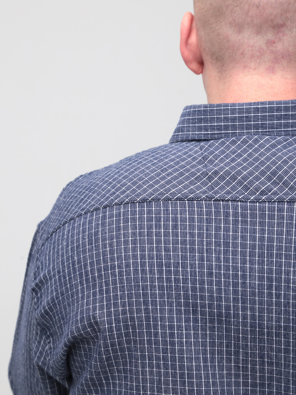 Сорочка чоловіча синя в клітинку великий розмір 5505-B-1