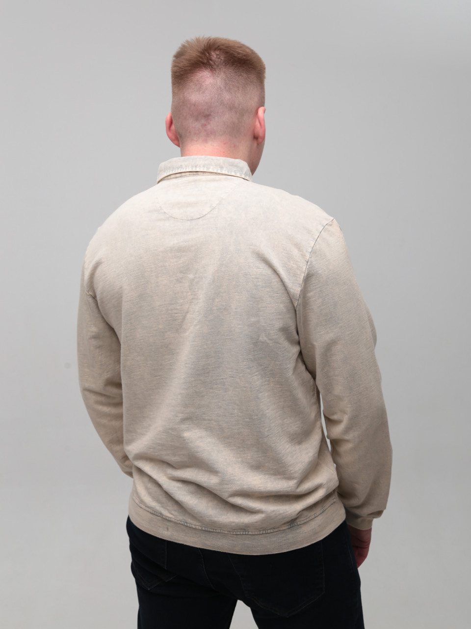 Поло чоловіче бежеве з довгим рукавом 6421-4