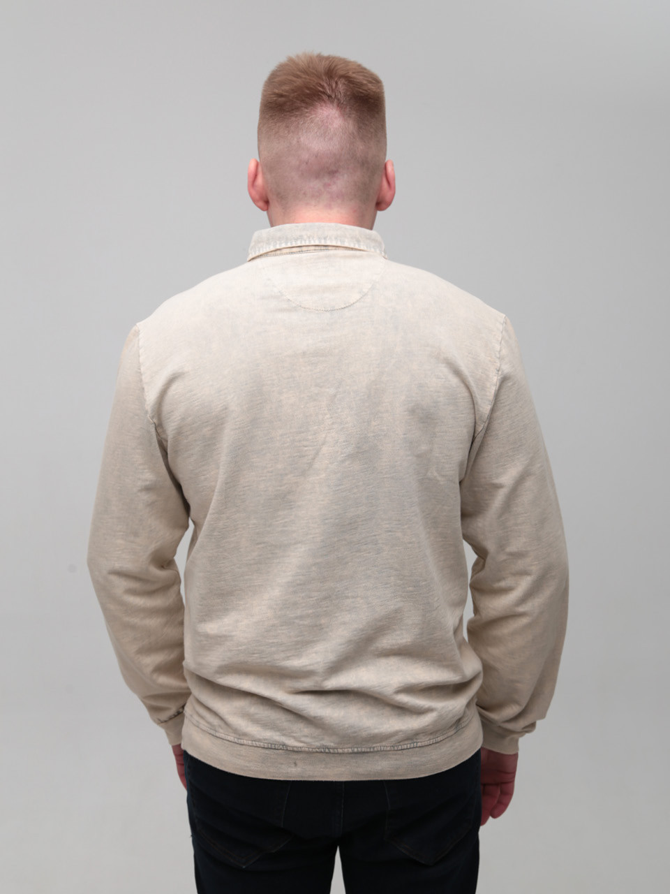 Поло чоловіче бежеве з довгим рукавом 6421-4