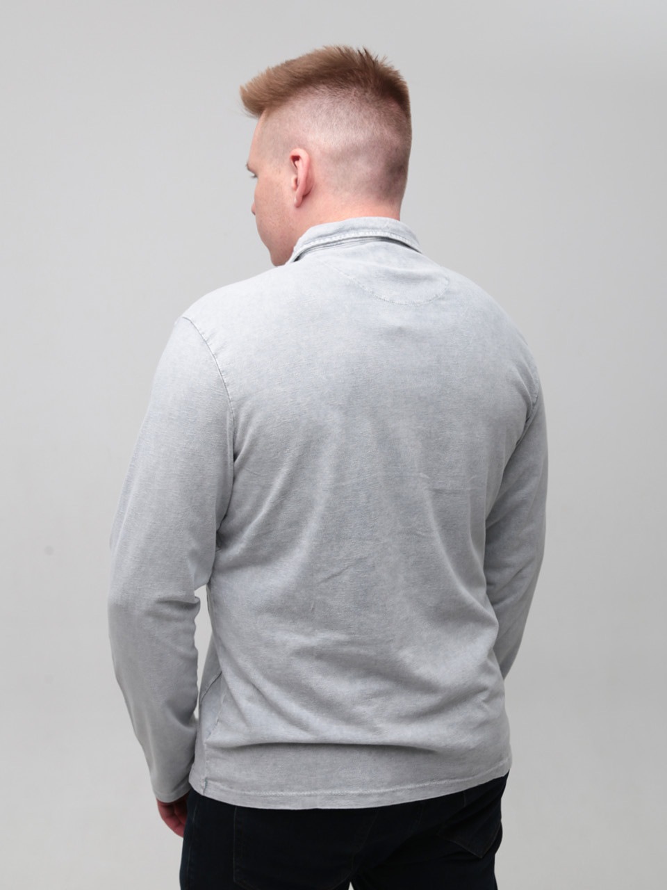 Поло чоловіче світло-сіре тонке 8316-3