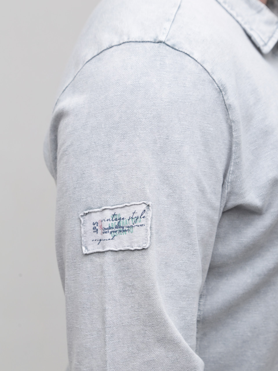 Поло чоловіче світло-сіре тонке 8316-3