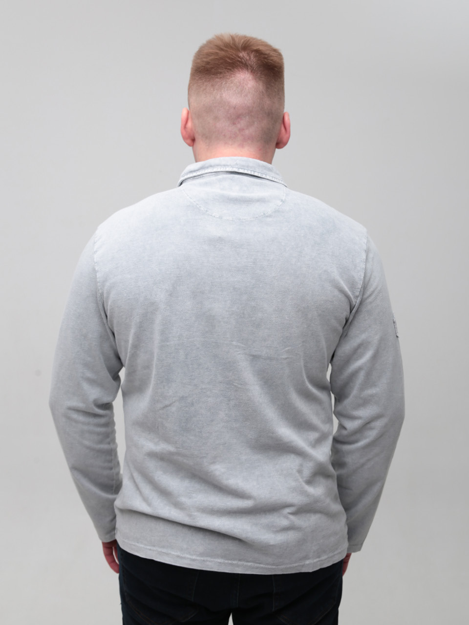 Поло чоловіче світло-сіре тонке 8316-3