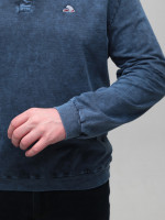 Поло чоловіче синє тонке з манжетом 6421-1