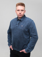 Поло чоловіче синє тонке з манжетом 6421-1