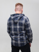 Сорочка мужская синяя с капюшоном 1705-1