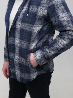 Сорочка мужская синяя с капюшоном 1705-1