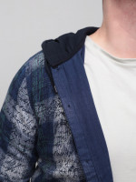 Сорочка мужская синяя с капюшоном 1705-1